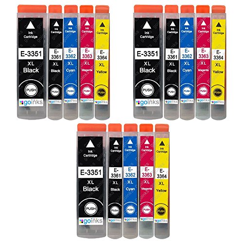 3 Go Inks Conjunto de 4 + extra Foto Negro cartuchos de tinta para reemplazar Epson T3557 (33XL Series) Compatible/non-OEM para Epson Expression Premium Impresoras (15 Tintas)