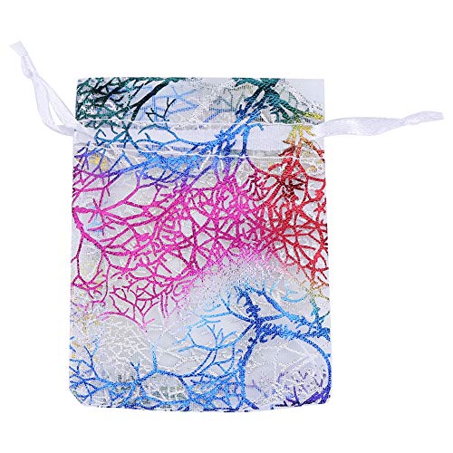 50 Unids Coralline Organza Drawstring BagsWedding Party Favor Decoración Regalo Joyería Reloj Candy Presente Bolsas de almacenamiento(10 * 15CM)