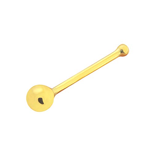 9K Oro Amarillo 2MM Liso Superior 22 Calibre Nariz Hueso Nariz r?Tula Piercing