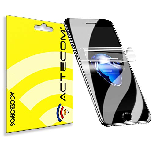 ACTECOM® Protector de Pantalla TPU Hidrogel compatible con Iphone 7 Plus, 8 Plus Flexible Membrana Lámina Protectora Cubierta Protectora