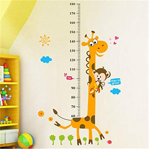Adhesivo decorativo para pared (130 x 80 cm), diseño de jirafa y monos
