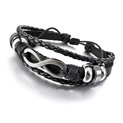 AIUIN 1X Retro Brazalete Patrón de Logotipo de Dios del Sol Pulsera de Cuero Trenzado para Hombre Pulsera Decorativa (Estilo 2)