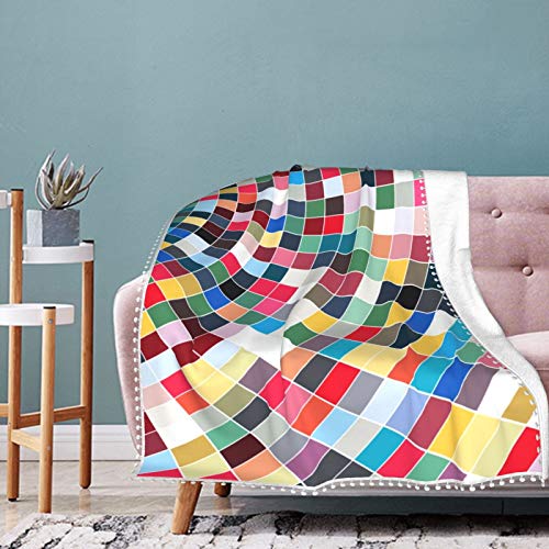 Alysai Colorful Checked Pattern Soft Blanket - Twin, Available in Four Sizes 80"x60"