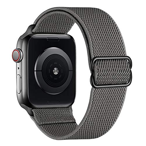 amBand Sport Solo Loop Band Compatible con la correa Apple Watch 38mm 40mm 42mm 44mm, elástico ajustable trenzado suave Correa de reemplazo de nylon compatible con la serie iWatch 6/5/4/3/2/1 SE