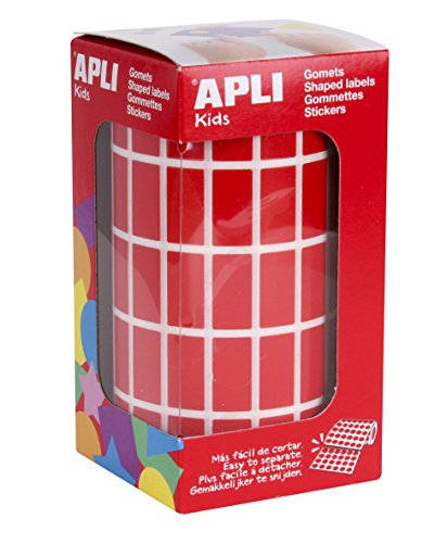 APLI Kids 4885 - Rollo de gomets rectangulares 20 x 10 mm, color rojo