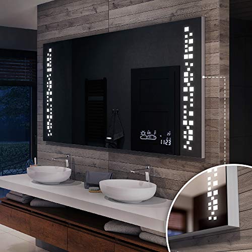 Artforma 170 x 70 cm Premium Espejo de Baño con Iluminación LED - Luz Espejo de Pared con Accesorios - Diferentes tamaños para Baño Dormitorio Maquillaje - L38