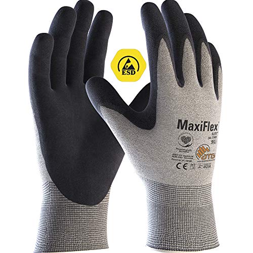 ATG 34-774B - Guante MaxiFlex Elite, ESD, color gris, talla 9