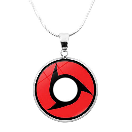 AZYVv Anime Naruto Escritura Ojo Redondo Tiempo Cristal De Piedras Preciosas Collar De Moda Colgante Joyería Cadena De Clavícula Unisex