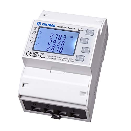 B + g E-Tech SDM630Modbus MID - se controlen digital de contadores de electricidad para cambio - de rotación y de energía adecuado, dos de la dirección de contadores con 2 x S0 & RS485 MODBUS de comunicación