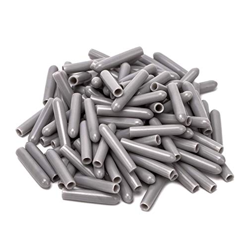 BaiJ Tapas para Estante de Lavavajillas,100 Pack Universal Tapas Accesorios de Lavavajillas de PVC Puntas de Protección para Lavavajillas Cubierta de Dientes 1 Pulgada 3MM Diámetro Interior Gris