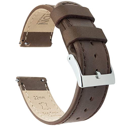 Barton Quick Release - Correas de Reloj Cuero de 20mm Saddle Leather/Saddle Stitching