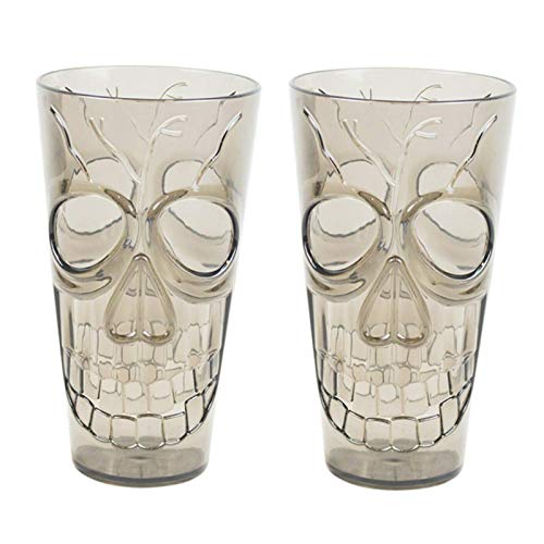 Be-Creative Vasos de Halloween con diseño de calavera, 2 unidades