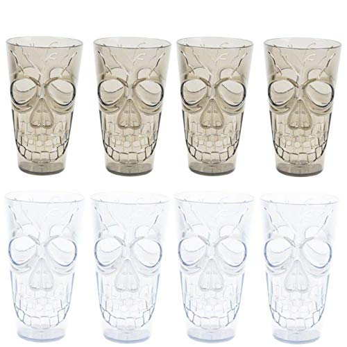 Be-Creative Vasos de Halloween con diseño de calavera, 4 unidades