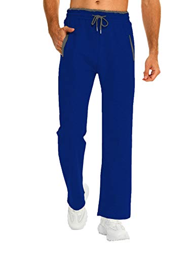 Becfort Pantalones de chándal con Bolsillos para Hombre, Parte Inferior Abierta, Pantalones Sueltos para Entrenamiento, Pantalones Deportivos Ligeros, Transpirables, con cordón, para Correr