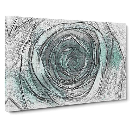 Big Box Art Cuadro abstracto de rosa verde menta, lienzo impreso, resistente a los rayos UV y listo para colgar, blanco gris negro, 60,9 x 40,6 cm