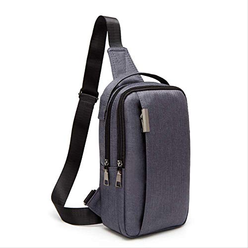 Bolsa De Pecho De Lona Casual De Un Hombro Slanted Bolsa Cien Mochila Multifuncional Bolsa De Viaje Al Aire Libre Ancho 15Cm X Alto 25Cm X Espesor 7Cmw Ceniza De Lino