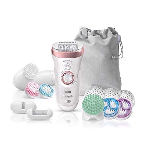 Braun SensoSmart 9/970 Silk-Épil 9 Skinspa Sensosm9/970 Depiladora (40 Pinzas, Batería Integrada, 2 H, 50 Min), Plástico, 2 Velocidades, Oro Rosa/Blanco