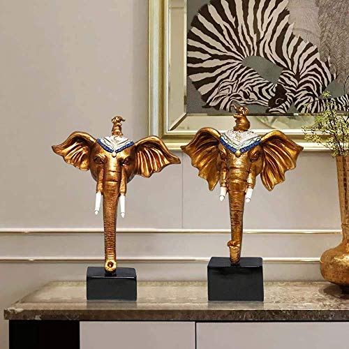 Brightz (Al Estilo Europeo de la Luz Dorada Entrada casera Suerte Elefante Adornos Sala de Estar Inicio Ideas Decoración Interior Oficina Adornos 26 * 11 * 39cm, 26 * 11 * 36cm Elegante y Hermosa