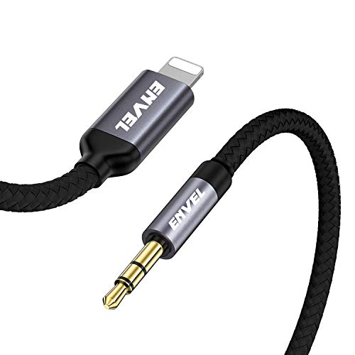 Cable auxiliar ENVEL de 3,5 mm compatible con iPhone, cable auxiliar compatible con iPhone 11/7/X/8/8 Plus/XS Max/XR a estéreo de coche/altavoz/adaptador de auriculares,compatible con iOS 11.4/12/13.