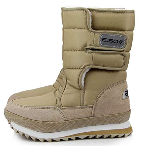 CAGAYA Botas de mujer para la nieve, botas de invierno, forradas, impermeables, botas de invierno, planas, cálidas, para exteriores, acolchadas, tallas 36-45, color, talla 38 EU