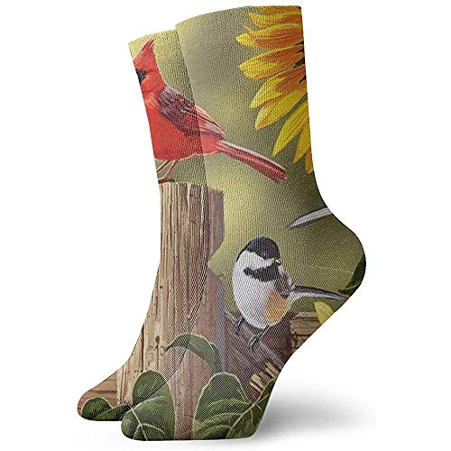 Calcetines de girasol y pájaros de la canción Novedad Calcetines Atléticos Medias 30Cm