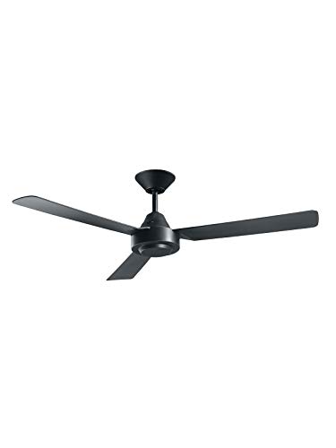 Calypso - Ventilador de techo (diámetro: 122 cm, motor: 45 W, modo verano/invierno), color negro