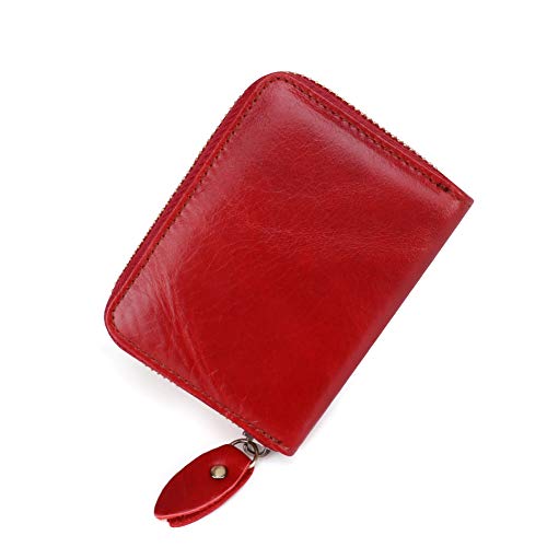 Cartera de piel pequeña universal para tarjetas de crédito, monedero, tarjetas de crédito, tarjetas de crédito, tarjetas de visita, monedero para llaves, para hombre y mujer (marrón)