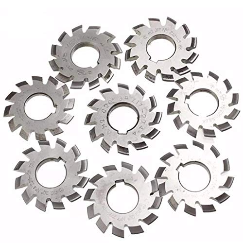 CENPEN 8pcs Diámetro 22 mm Módulo 2 20 Grados # 1-8 M2 HSS Involute Gear Fresa Circulares Hojas de Sierra