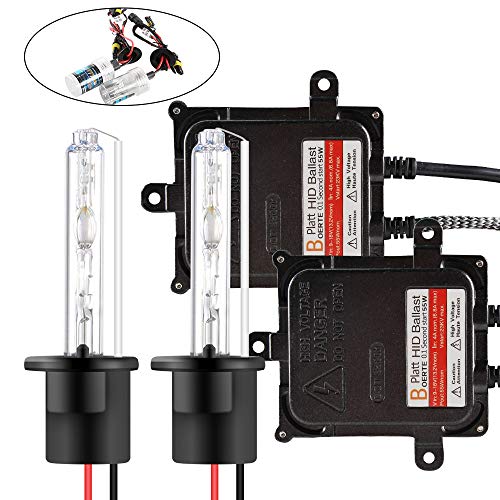 Chemini coche H1 HID Conversion Kit 55W Digital HID Lastre para bombillas de faros delanteros de automóviles (6000k - Xenon white) - 1 año de garantía