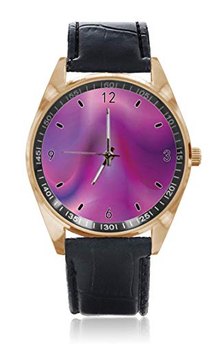 Choeter Rtificial Wavy Liquid Hue - Reloj de pulsera para hombre y mujer, resistente al agua, acero inoxidable, con correa de piel reemplazable