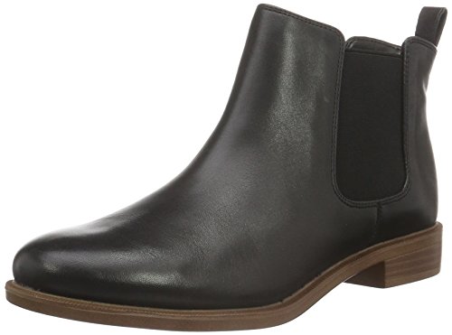 Clarks Taylor Shine, Botas Estilo Chelsea Mujer, Negro (Black Leather), 39 EU