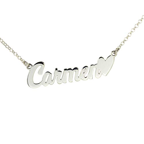 Collar con nombre personalizado en plata de ley 925.-RINCONDELARTESANO.ES