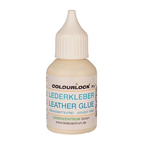 COLOURLOCK – piel y ante pegamento flexible pegamento para reparación de pequeñas lágrimas, rasgaduras y agujeros en interior de coches, muebles, bolsos, piel chaquetas y otros artículos, 20 ml