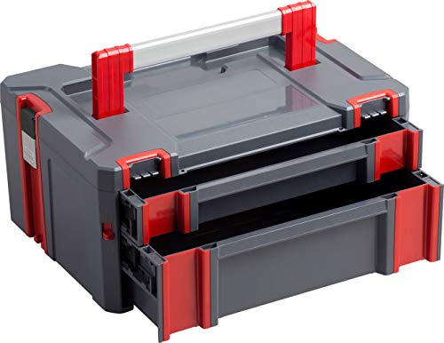 Connex cox566208 Sistema Caja Cajones, Gris de color rojo, One size