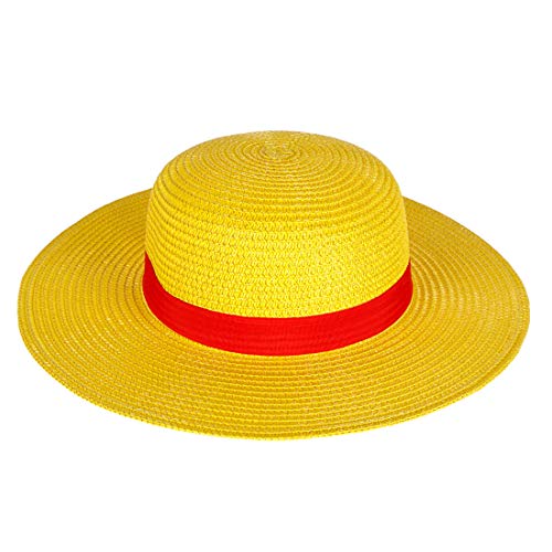 CoolChange Sombrero de Paja de One P. de Monkey D. Ruffy | Sombrero Cosplay Hecho de Paja