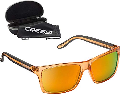 Cressi Rio Sunglasses Gafas de Sol Deportivo Polarizados, Unisex Adultos, Crystal Naranja/Lentes Espejadas Naranja, Talla única