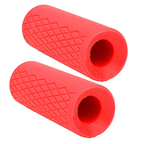 DAUERHAFT Mancuerna, Agarre de Silicona, Barra para Aumentar la Fuerza Muscular, Antideslizante y portátil, para el Entrenamiento de Brazos y Parte Superior del Cuerpo(Red, Large)