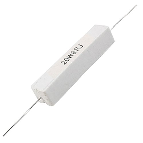 DealMux a11111600ux0051 Resistencia de cemento de cerámica de 2 piezas con alambre enrollado, 8 Ohm 20W 5%