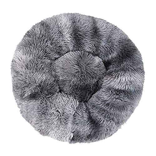 Decdeal Cama de Gato Donut Cama Redonda Felpa para Perros Cómodo Suave Segura Lavable a Máquina Duradera para Mascotas Cachorros Gatitos Tamaño 40cm 50cm 60cm 70cm