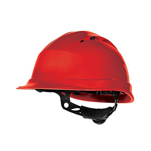 Delta plus - Casco de Seguridad en el Trabajo ventilado Modelo Quartz Rotor (Talla Única/Rojo)