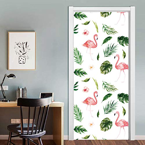 DFKJ Animales Ciervos decoración del hogar calcomanía Pegatinas de Puerta de Estilo Simple para Dormitorio Sala de Juegos DIY renovación de Puerta autoadhesiva A11 86x200cm