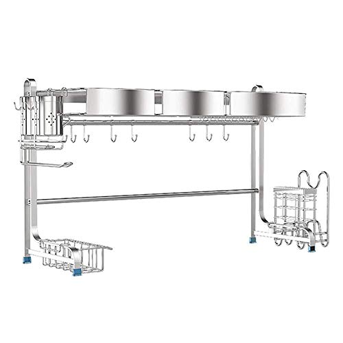 DNSJB Acero Inoxidable 304 Escurridor Fregadero de Cocina de Almacenamiento en Rack Vajilla Platos de Secado Cocina un tazón de estanterías (Size : Length 85cm)