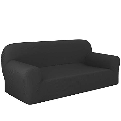 Dreamzie - Fundas Sofa Elasticas 3 Plazas - 60% Algodón Reciclado - Certificada Oeko-Tex® sin Productos Químicos - Fabricada en España - Gris