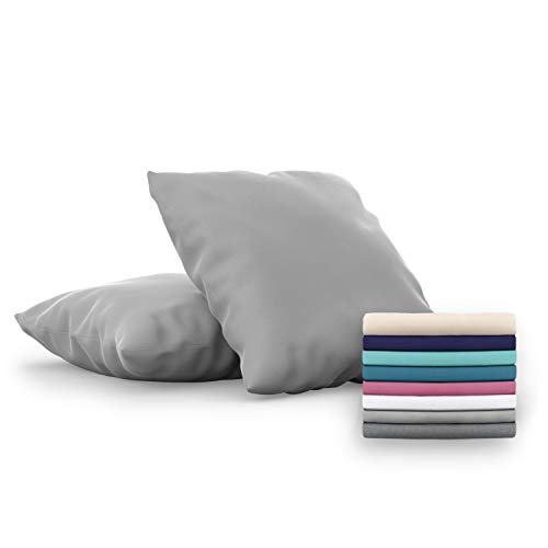 Dreamzie - Set de 2 x Funda de Almohada 80x80 cm, Gris Antracita, Microfibra (100% Poliéster) - Fundas de Almohadas Hipoalergénica - Fundas de Cojines de Calidad con una Suavidad Incomparable