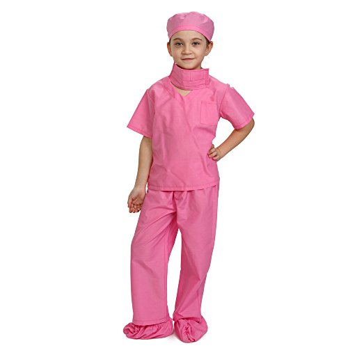 Dress Up America- Children Kids Scrub's Rosa médico Scrubs Disfraz niños Pretend del Doctor Scrub Play Outfit, Color, 4-6 años (74 cm Cintura, 107 cm Altura) (874P-S)