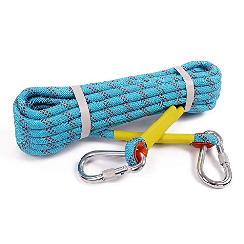 DROMEZ Cuerda eléctrica de Cuerda de Escalada Azul para Exteriores - Diámetro 10,5 mm, Cuerda de Escape de Incendios de Rescate de Emergencia, Cuerda de Nailon Resistente al Desgaste (tamaño: 10 m)