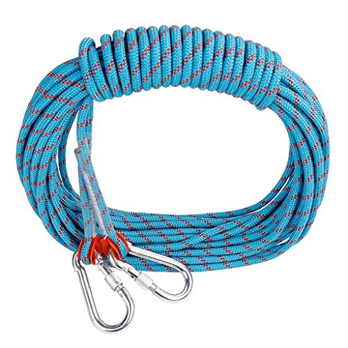 DROMEZ Cuerda para Escalar al Aire Libre Cuerda eléctrica, Cuerda de Escape de Incendios de Rescate de Emergencia, Cuerda de Nailon Resistente al Desgaste - Diámetro 10,5 mm, Azul (Tamaño: 10 m)