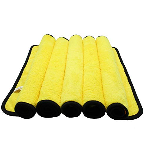 DUNLOP® 5 paños de microfibra para el cuidado profesional del coche, cuidadosos con la pintura, microfibra suave, limpieza efectiva, paños de pulido, 40 x 40 cm