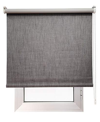 EB ESTORES BARATOS Estor Opaco TEXTILDECOR - Cierra la luz y Reduce la Temperatura. Elija su Medida de Ancho X Alto APROXIMADA Y SE LA AJUSTAMOS A SU Medida. Color: Gris. Medidas: 285cm x 220cm