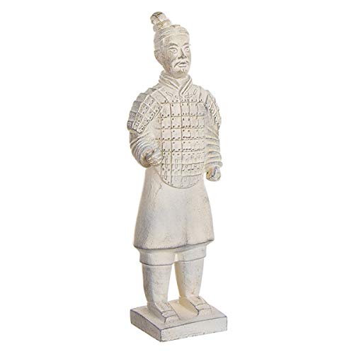 Eideo Home - Figura decorativa de Guerrero Xian (resina, 35 cm), color blanco